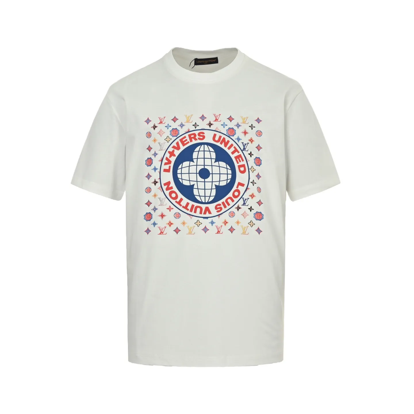 Louis Vuitton/Louis Vuitton 25ss printed logo laminated letter short sleeves